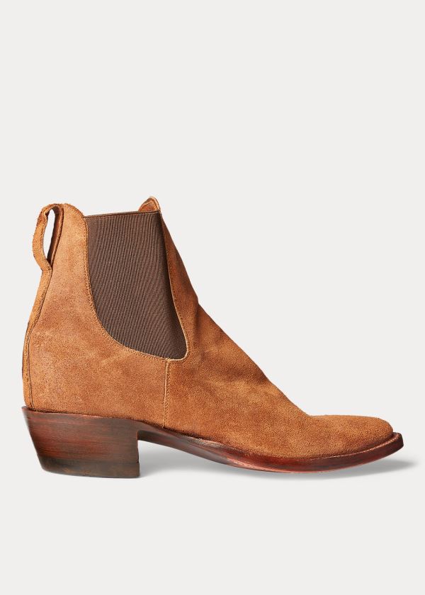 Men's Ralph Lauren Plainview Suede Chelsea Boots | 860195DNE